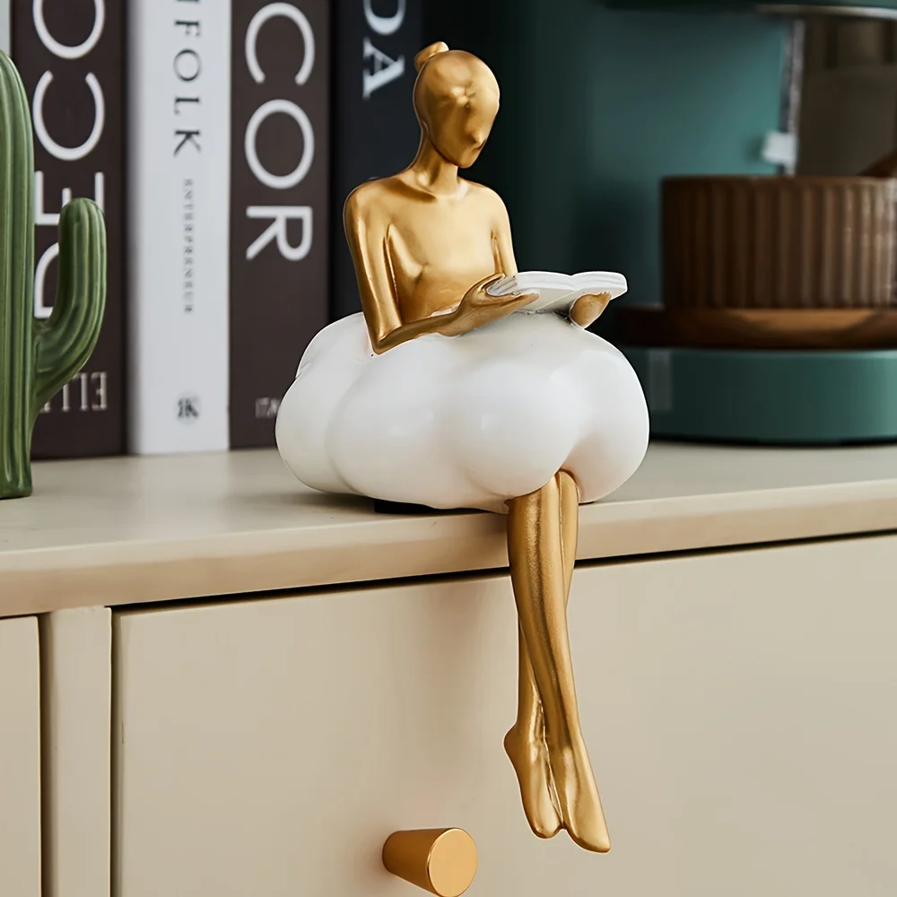 Resin Art Aesthetic - Menina nuvem escultura figura de arte