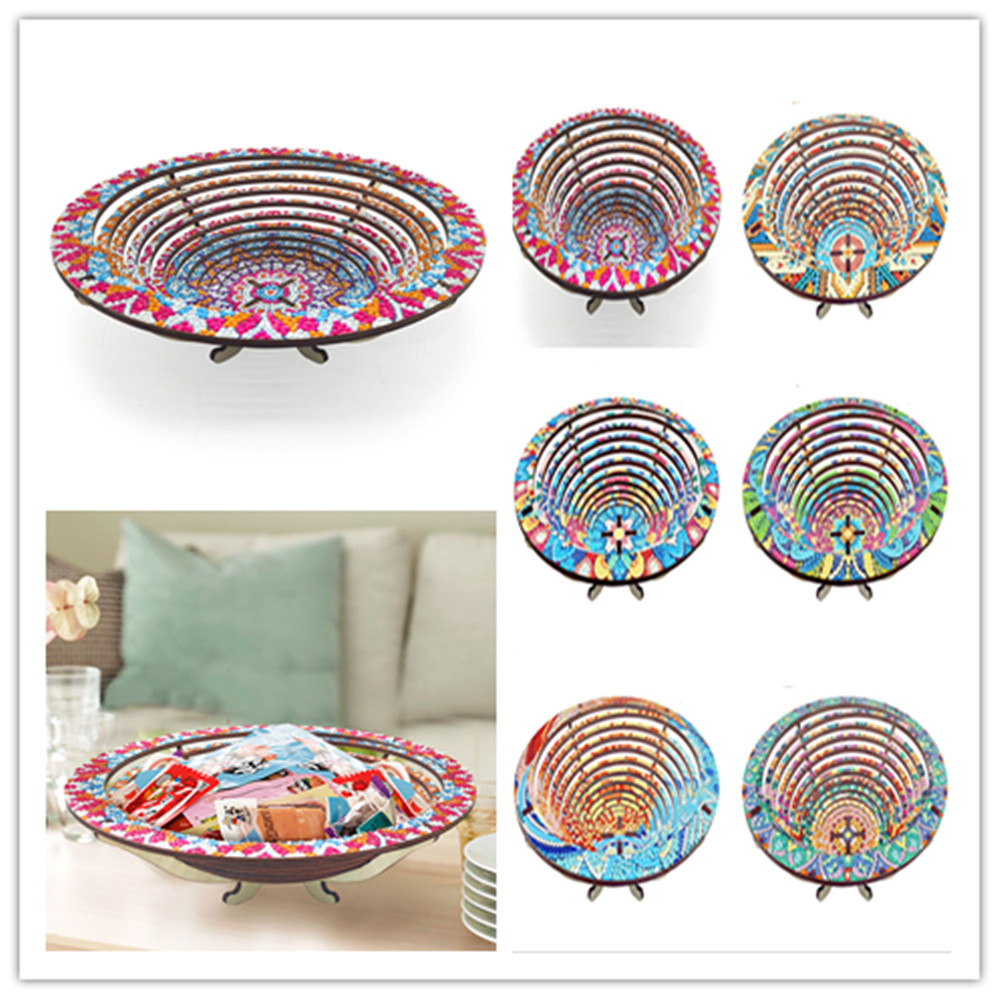 Resin Art Wooden Tray - Mandala de madeira 5d pintura diamante