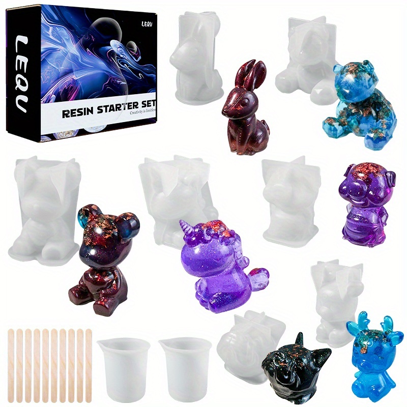 Resin Art Guide - Conjunto de 19 peças de moldes