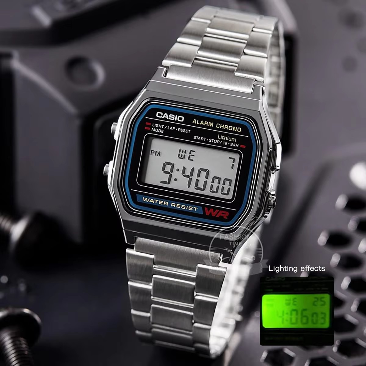 Resin Art Watch - Relógio Casio Prata Masculino de Luxo