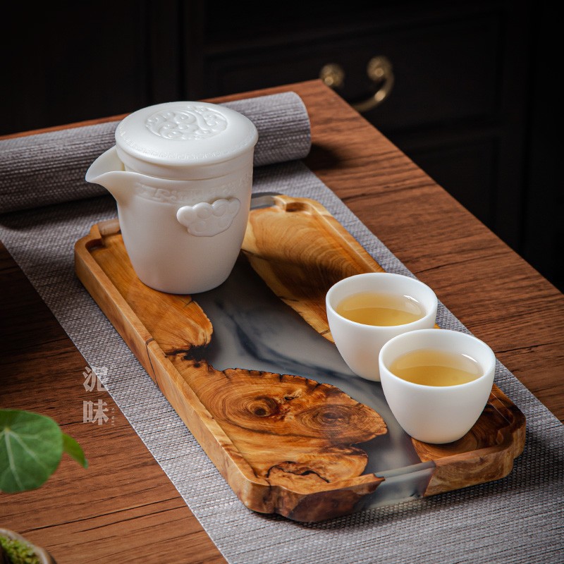 Bandeja de Chá em Madeira Thuj - Resin Art Wooden Tray avaliação e preço