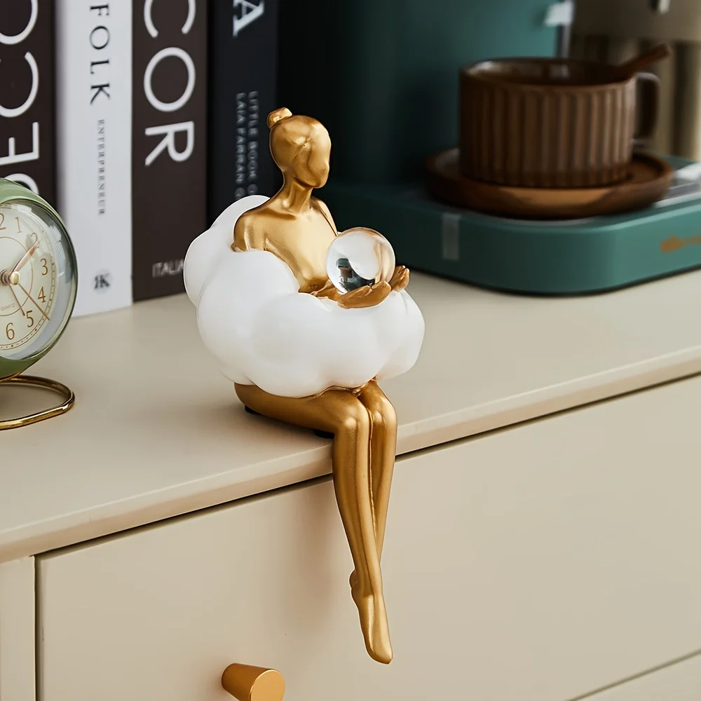 Menina nuvem escultura figura  - Resin Art Aesthetic avaliação e preço