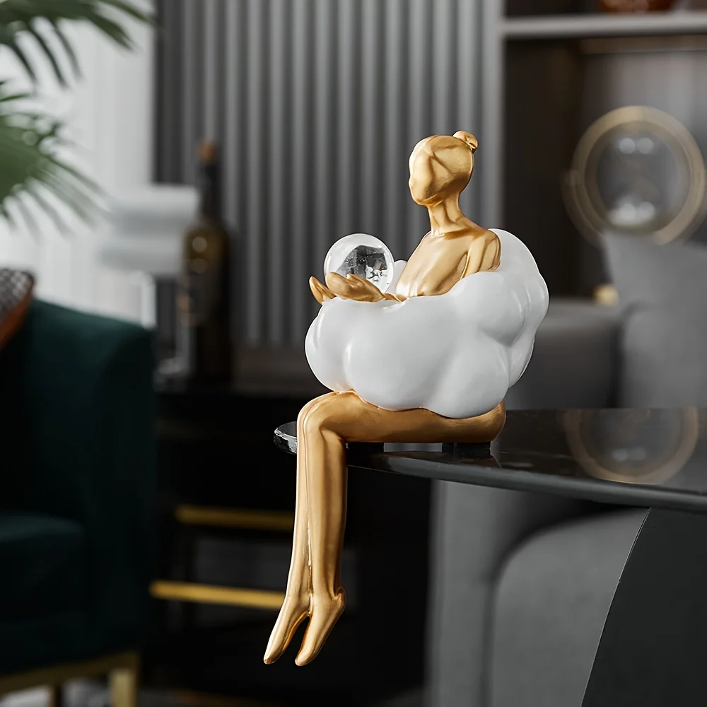 Menina nuvem escultura figura  - Resin Art Aesthetic avaliação e preço