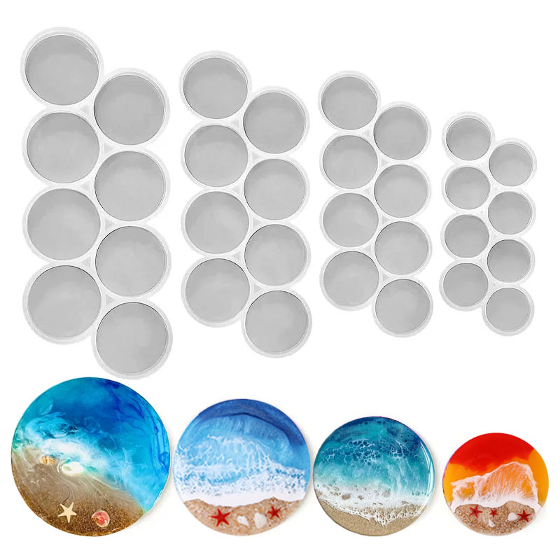 Molde de silicone redondo com  - Resin Art Guide avaliação e preço