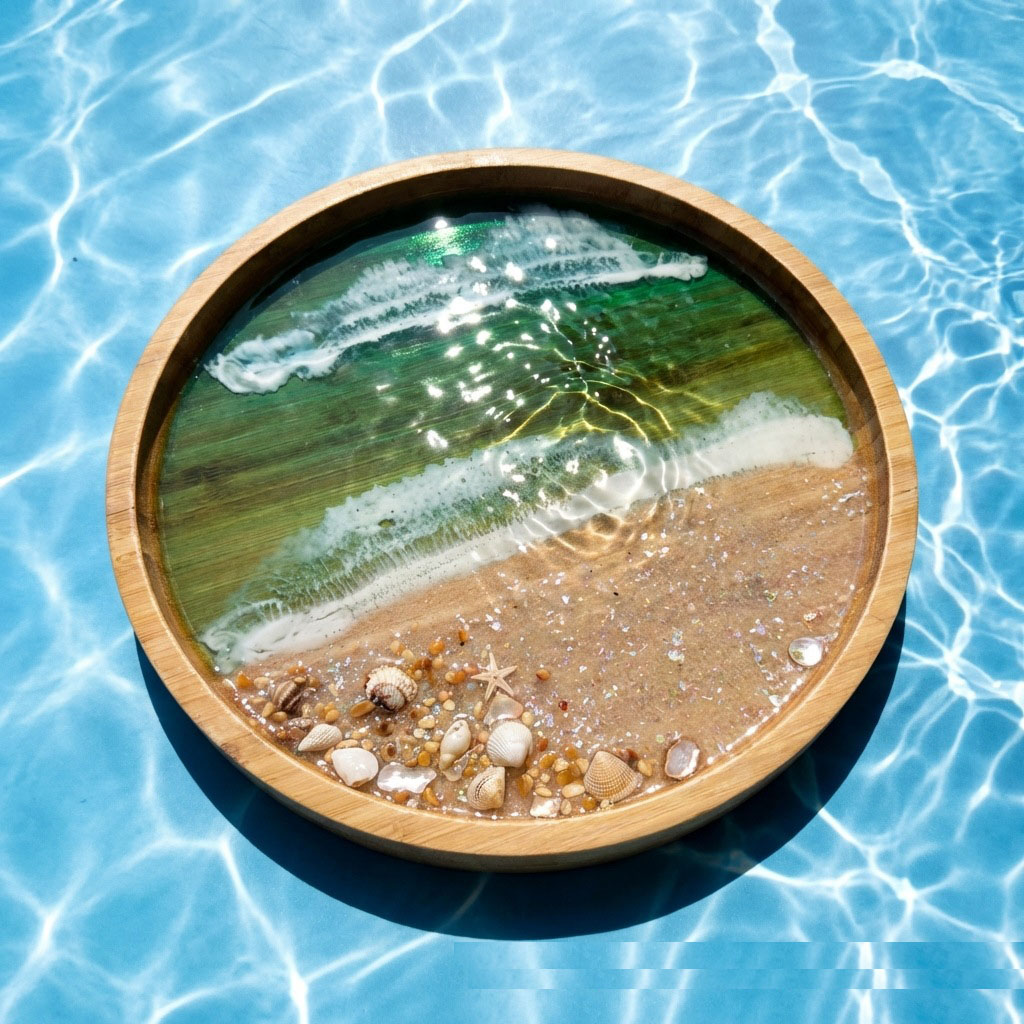 Bandeja de Madeira com Arte em - Resin Art Wooden Tray avaliação e preço