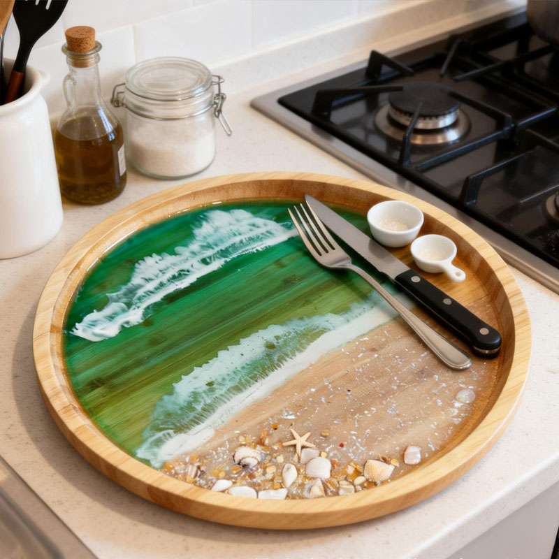 Bandeja de Madeira com Arte em - Resin Art Wooden Tray avaliação e preço