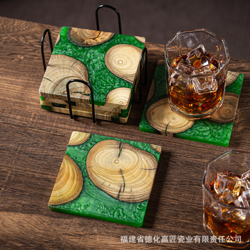 Bandeja de Chá Zen Ink-Art Dry - Resin Art Wooden Tray avaliação e preço