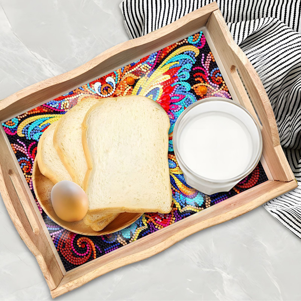 5d diy diamante pintado placa  - Resin Art Wooden Tray avaliação e preço