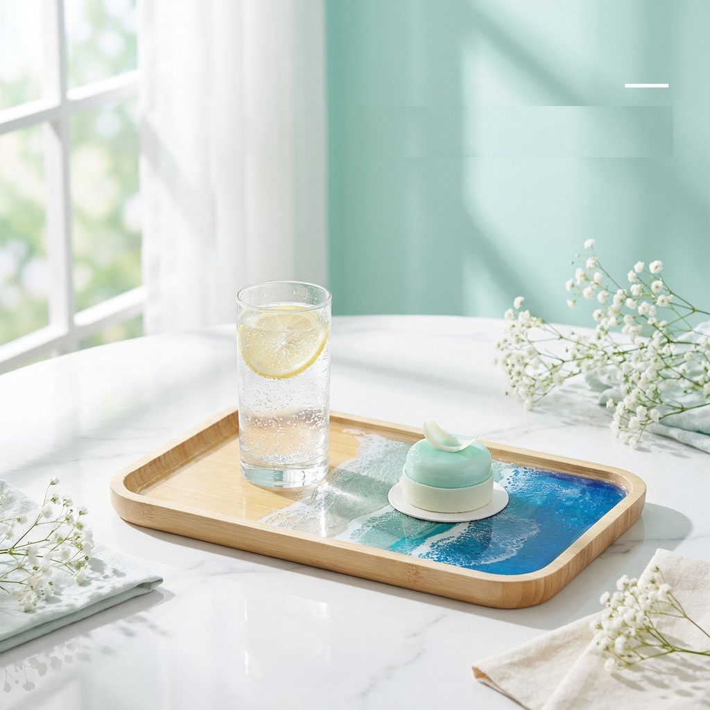 Bandeja Decorativa de Resina E - Resin Art Wooden Tray avaliação e preço