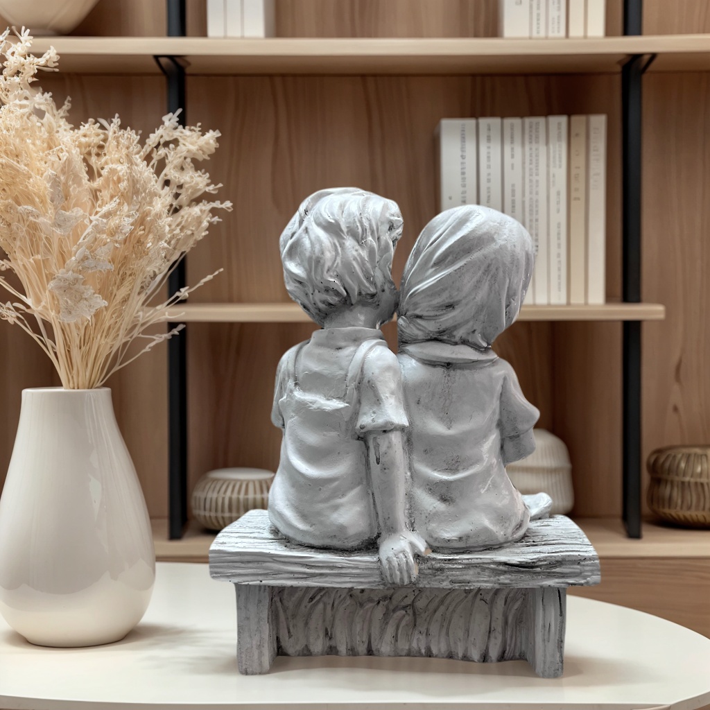Estátua de Resina de Menino e  - Resin Art Aesthetic avaliação e preço